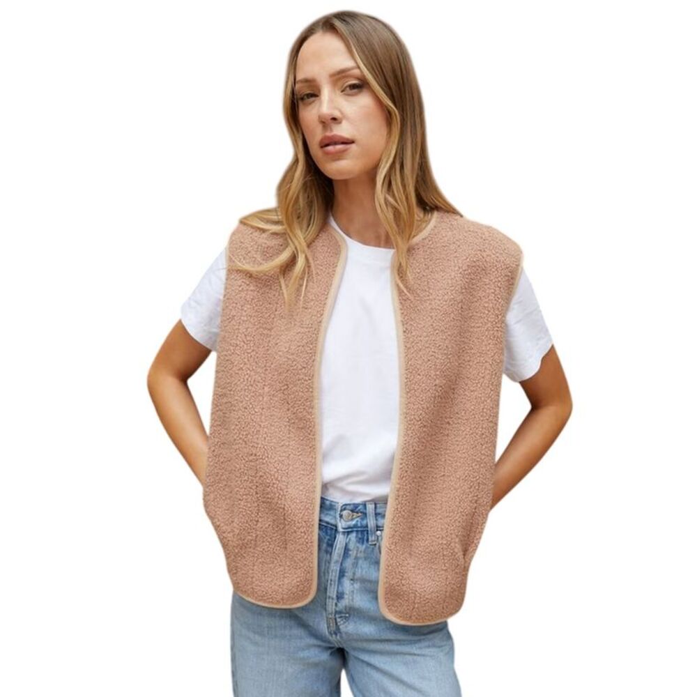 Threadbare Womens/Ladies Niya Borg Lightweight Vest / Mauve